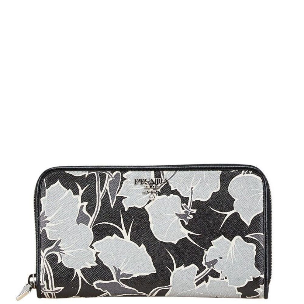 Prada Saffiano Zip Around Long Wallet